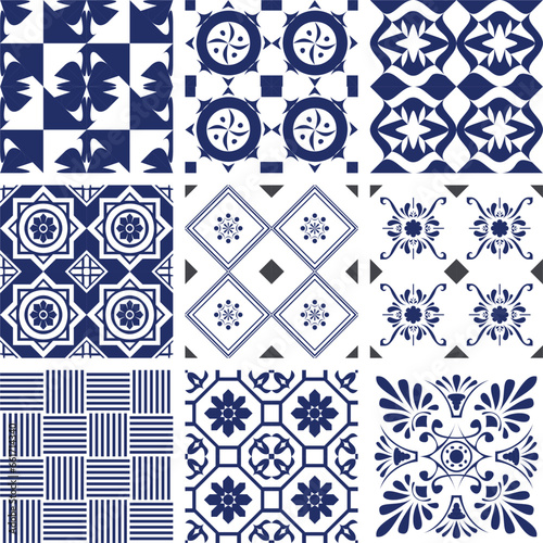 Tiles and wall decoration seamless pattern designs