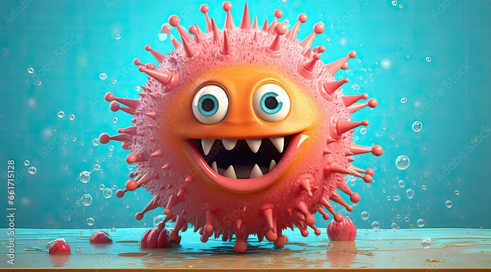 cartoon germs and viruses