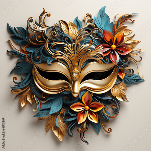 Beautiful Mask with flowers Background. © soysuwan123