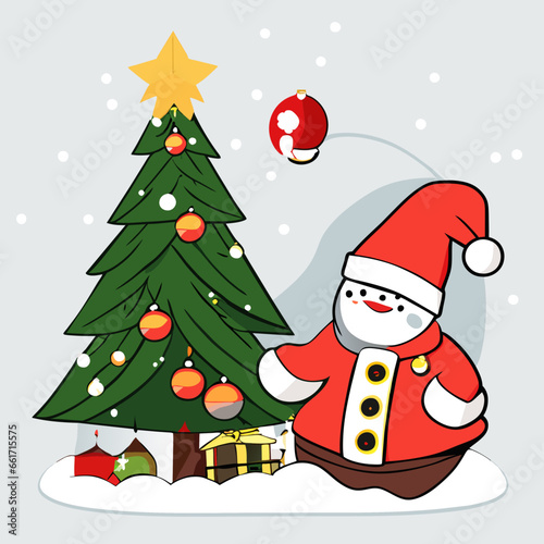 Santa Claus and the Festive Christmas Tree.