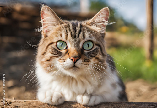 cat on the grass, Cat Lounging in the Grass, Cat Enjoying Nature,  Cat Resting in the Grass  © Nazir