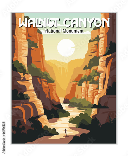 Vector Art of Walnut Canyon National Monument National Park. Template of Illustration Graphic Modern Poster for art prints or banner design