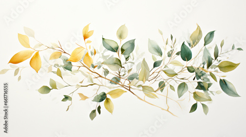 A watercolor painting of leaves