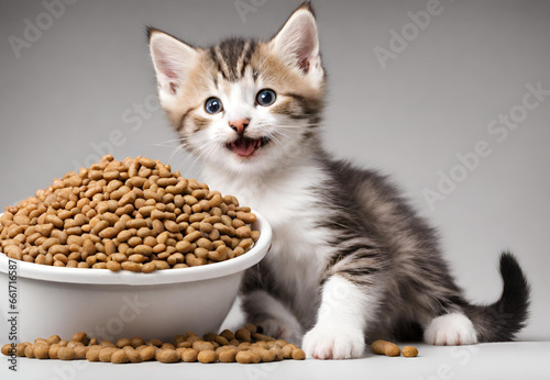 cat eating food, Cat Savoring its Food, Cat Dining in Style, Cat Enjoying its Food photo