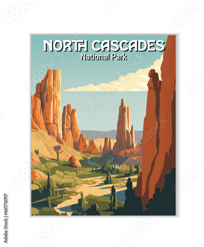 Vector Art of Pinnacles National Park. Template of Illustration Graphic Modern Poster for art prints or banner design