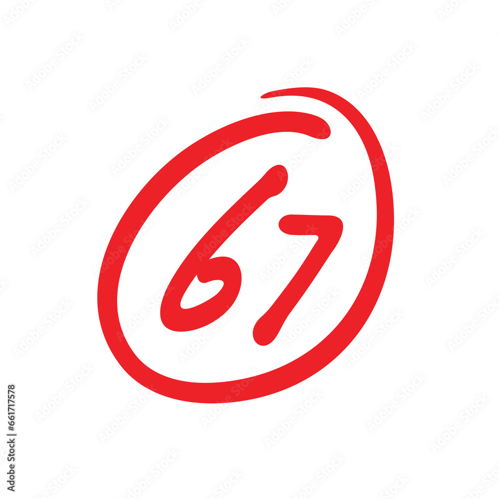 67 points test score, sixty seven points grade results, exam score vector illustration 67 points test score, sixty seven points grade results, exam score vector illustration