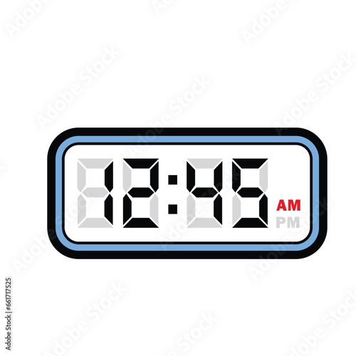 Single Digital Clock Time at 12:45 AM