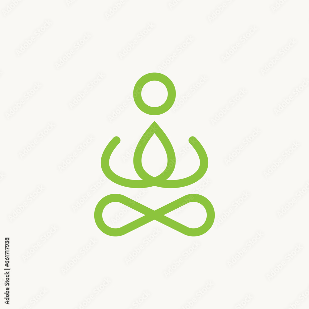 Logo design graphic concept creative abstract premium vector sign stock unique meditation yoga line with meta infinity Related to health care wellness Logo design graphic concept creative abstract premium vector sign stock unique meditation yoga line with meta infinity Related to health care wellness