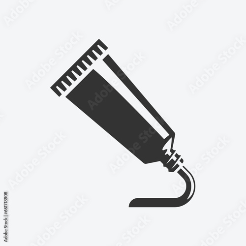 A tube with squeezed out а dense mass or paste or glue. Simple vector image