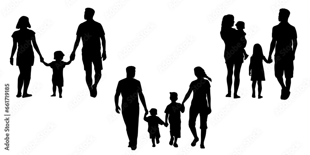 silhouettes of family