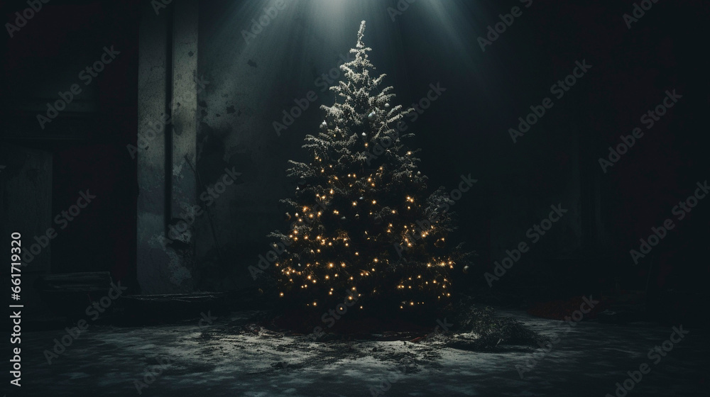 Joyful Abundance: A Fully Decorated Christmas Tree, generative ai