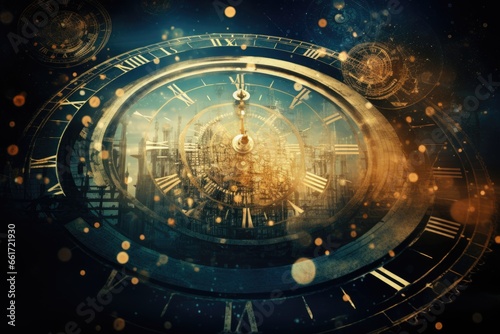 Wallpaper Mural Abstract background with symbols of time and cyclicity Torontodigital.ca