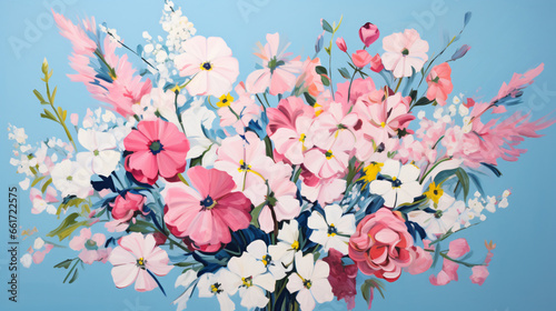 Varietya painting of a bunch of flowers