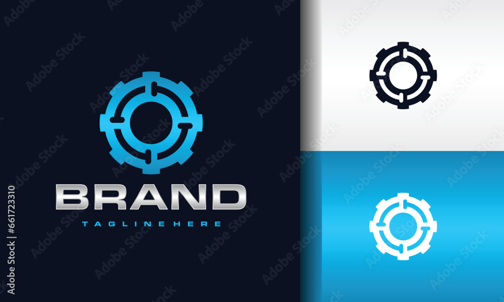 Obraz premium circle pipe gear logo