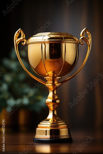Winner or champion golden trophy cup
