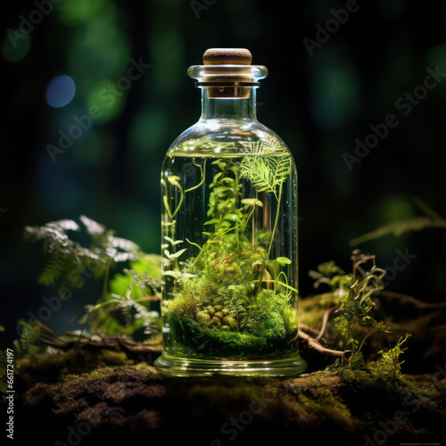 Herbal nature in a bottle, high quality, high contrast