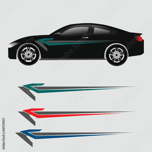 vector car strip decal. car wrap decal stickers