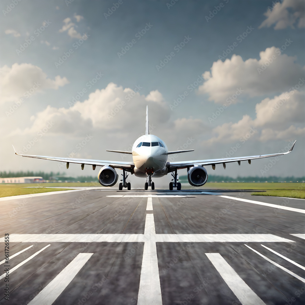 airplane at the airport, Generative AI airplane at the airport, Generative AI
