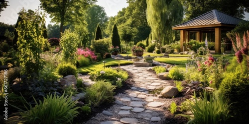 Beautiful garden maintained by a landscaper