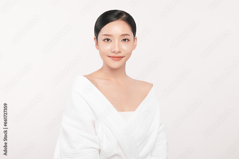 Beautiful young asian woman with clean fresh skin on white background, Face care, Facial treatment, Cosmetology, beauty and spa, Asian women portrait. Beautiful young asian woman with clean fresh skin on white background, Face care, Facial treatment, Cosmetology, beauty and spa, Asian women portrait.