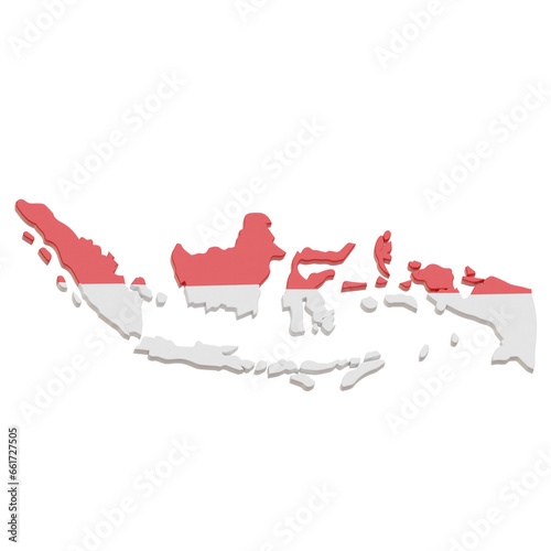 Indonesia Map 3D Icon Illustrations