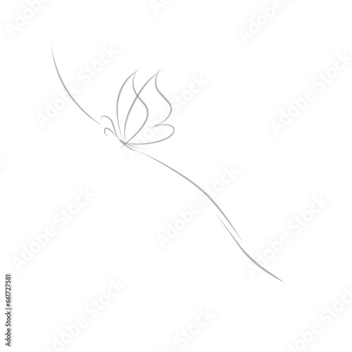 Butterfly line. Butterfly illustration with line art style. 