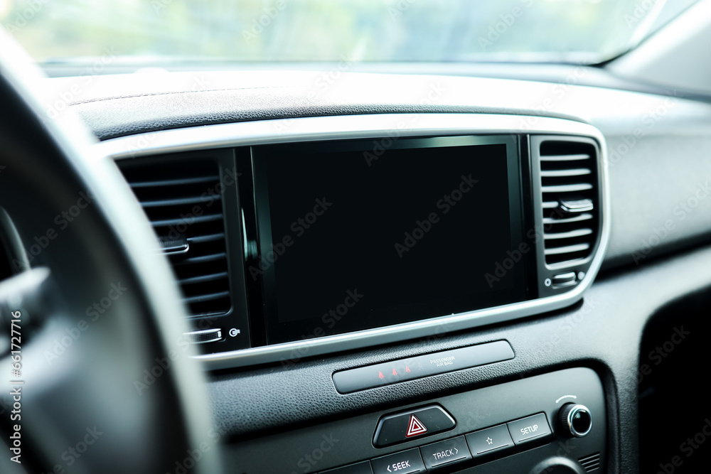 Blank isolated screen on car display Blank isolated screen on car display