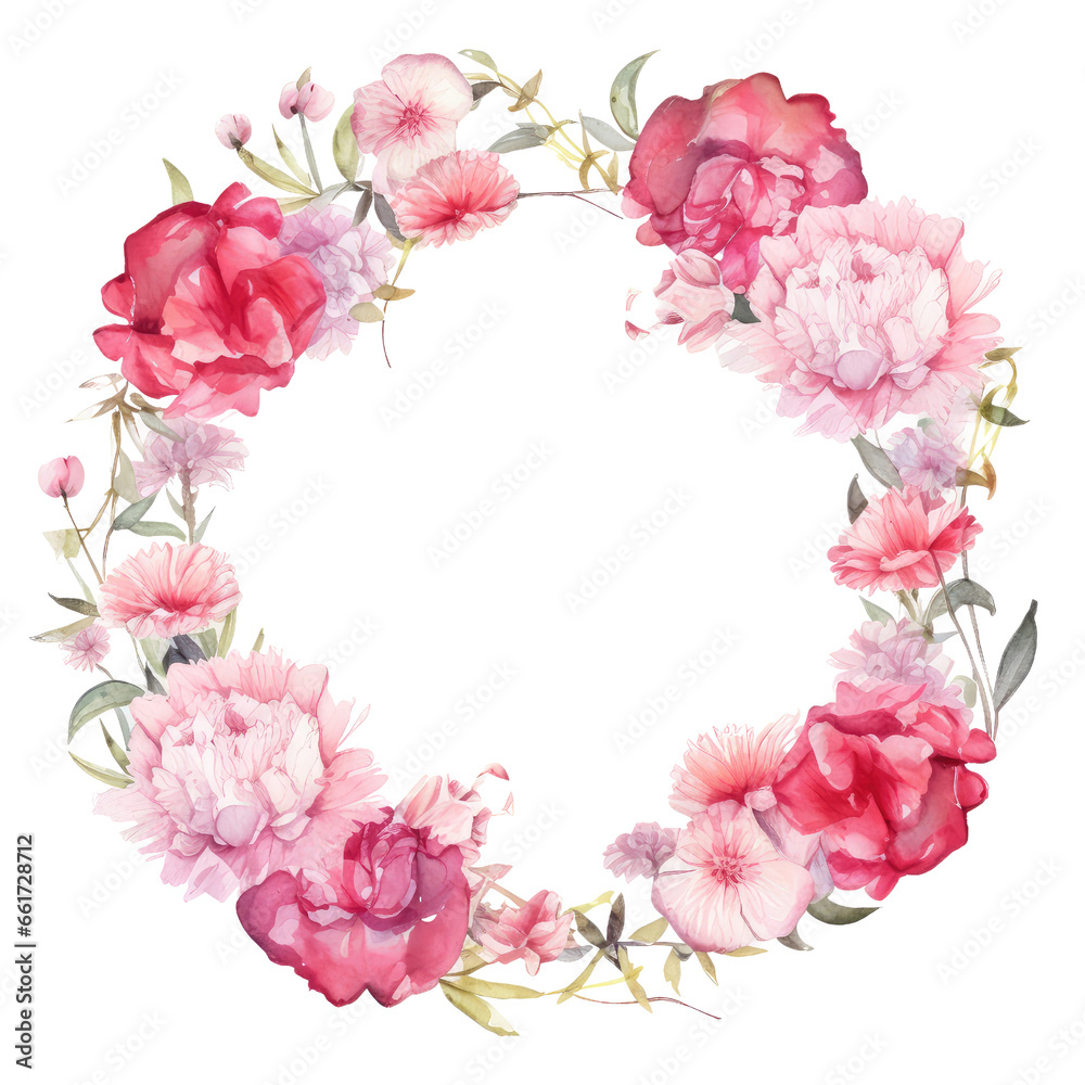 Beautiful Blooming Flower Round Frame