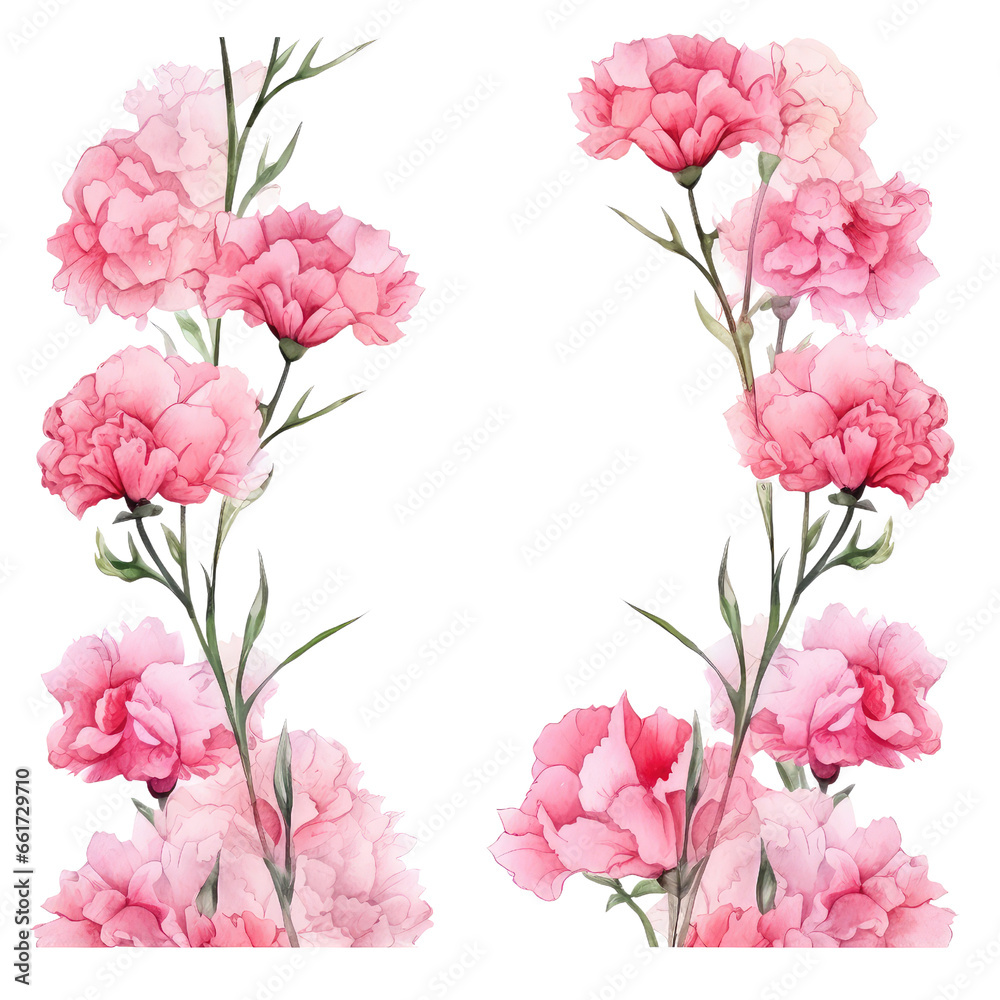 Beautiful Carnation Blooming Flower Frame
