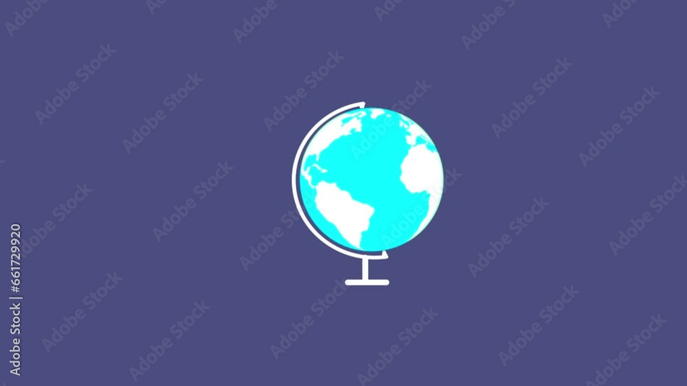 Amazing cyan 3d standing earth animation on white background, 3d planet animation Amazing cyan 3d standing earth animation on white background, 3d planet animation