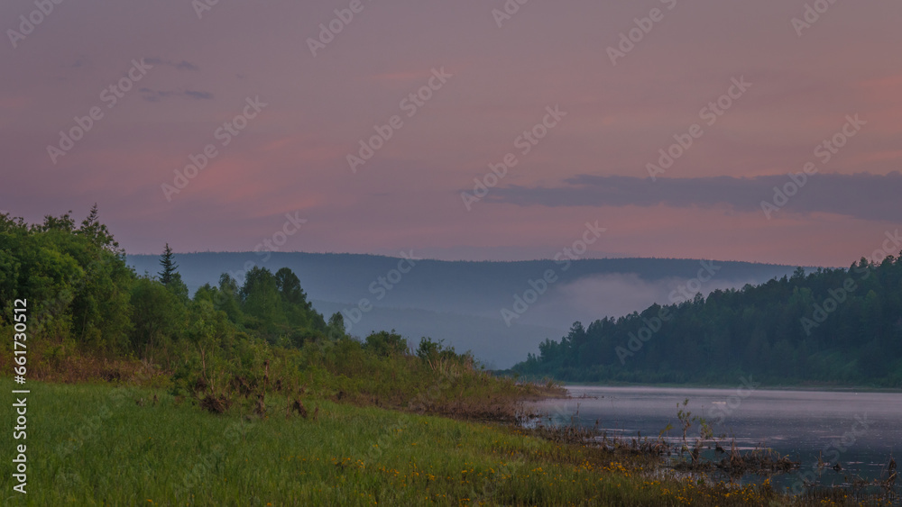 sunrise over the lake