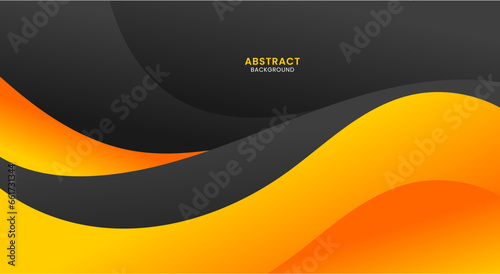 Abstract black and orange wave background