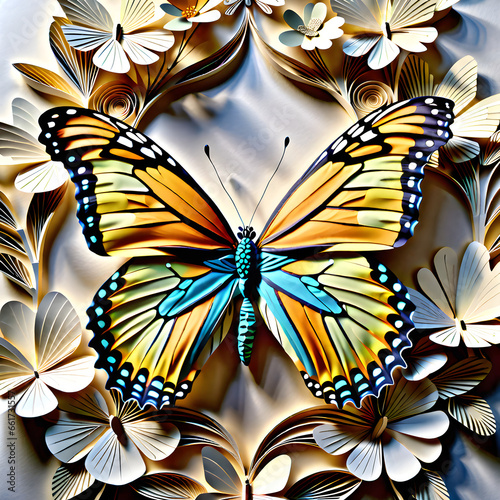 Origami Butterfly Wonders: A Paper Folding Art Showcase.(Generative AI)