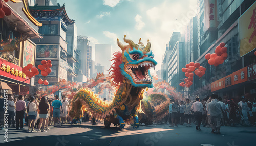 Colorful Asian Dragon, Chinese New Year Concept © terra.incognita