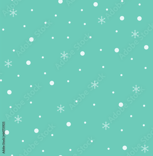 Snowing seamless pattern. Snowfall vector illustration. Winter background.