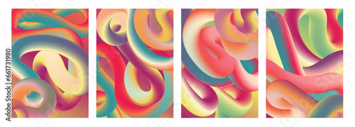 abstract iridescent worm cover background, poster design