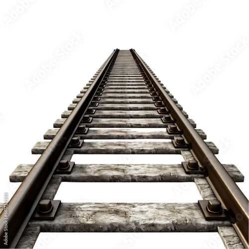 Simple Train Tracks Design isolated on transparent or white background, PNG