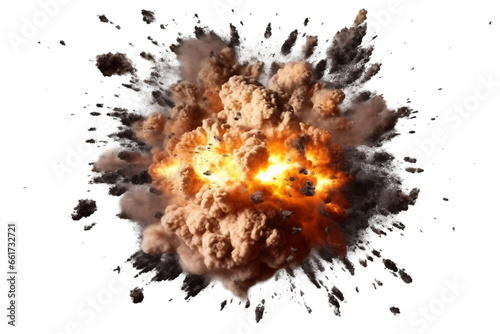 Realistic Photoshoot Explosion isolated on transparent or white background, PNG