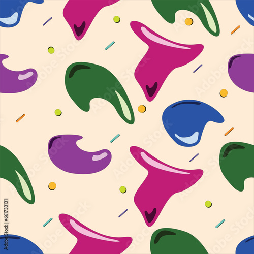 Seamless Pattern various kinds of shapes abstract colorful 