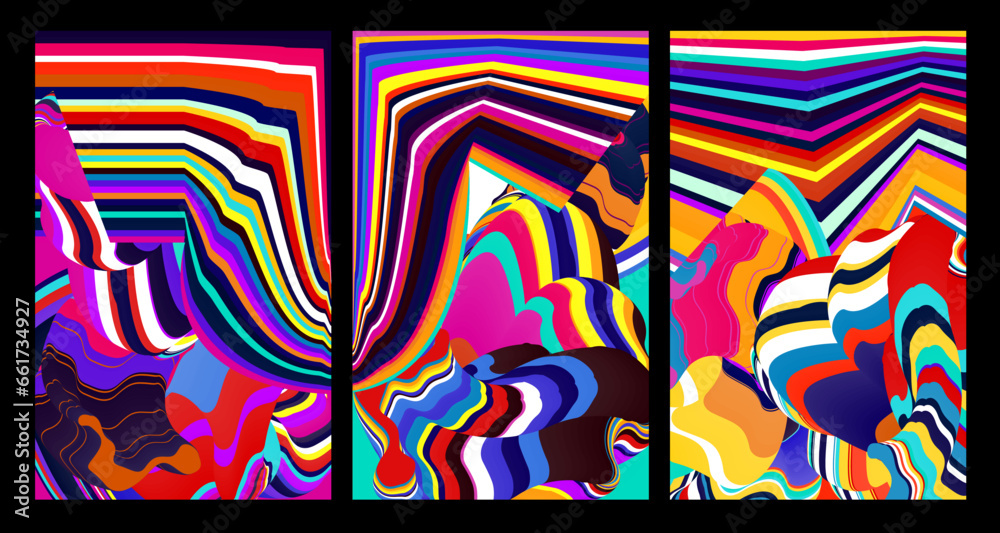 Obraz premium Vector colorful abstract psychedelic liquid and fluid background pattern 2024