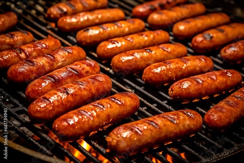 Delicious grilled sausages.