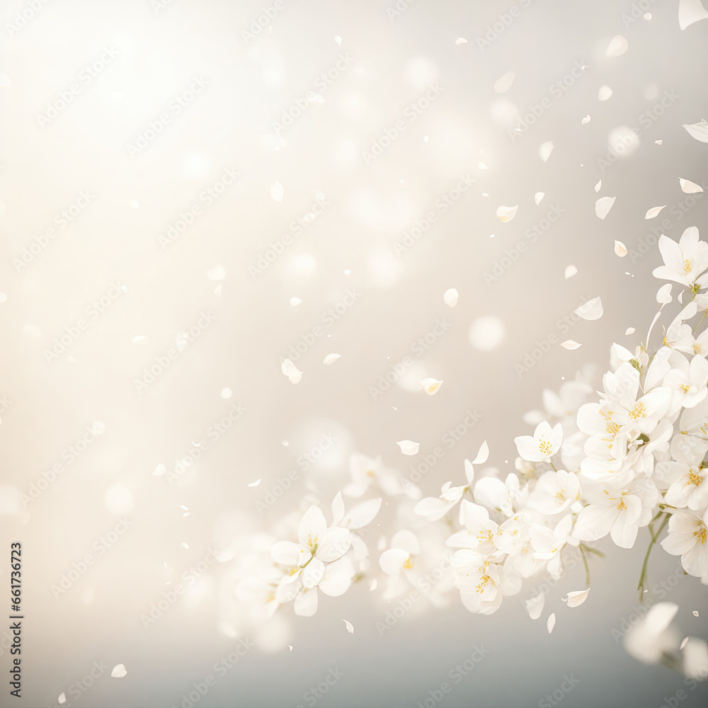 Wedding petals and white blossoms background with copy space Wedding petals and white blossoms background with copy space