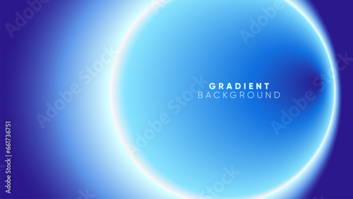 Blue Neon Glow Banner Background. Dynamic Laser Radial Beam in Futuristic Space Design. Horizontal Header for Corporate Presentation and Technology Announcement. Trendy Vector Illustration Concept. 