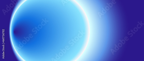 Neon Blue Gradient Flow with Luminous Circle Curve Design. Abstract Vibrant Background for Presentation, Banner, or Wallpaper.
