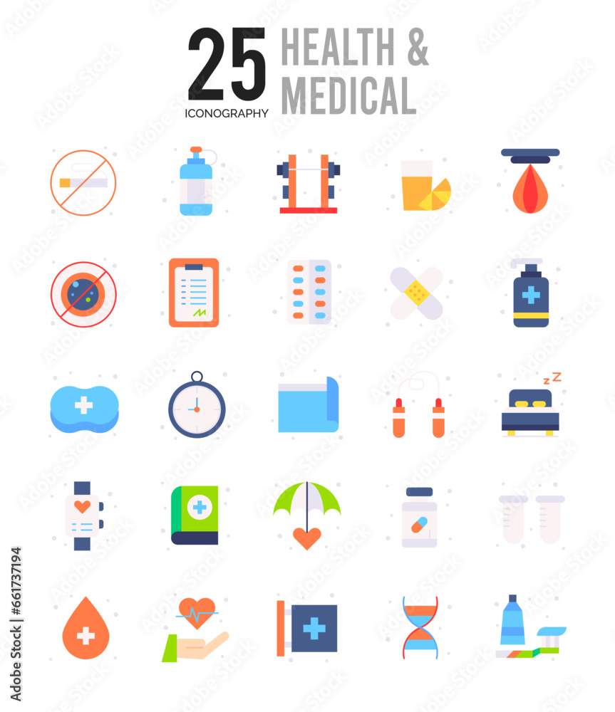 25 Health and Medical Flat icon pack. vector illustration. 25 Health and Medical Flat icon pack. vector illustration.