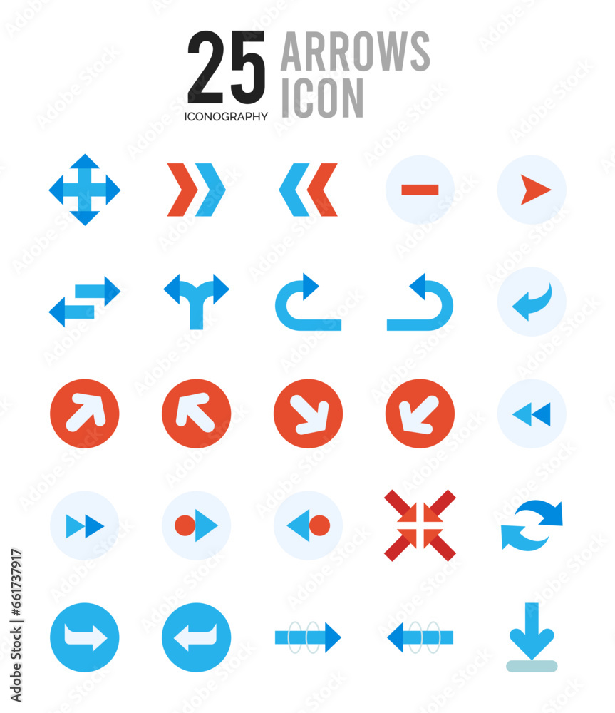 25 Arrows Flat icon pack. vector illustration. 25 Arrows Flat icon pack. vector illustration.