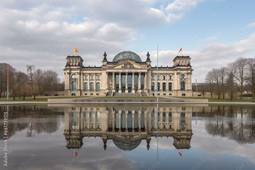 German Parliament building in Berlin. Generative AI