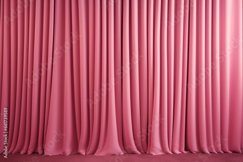 Pink curtain background. Stage or theater curtain.