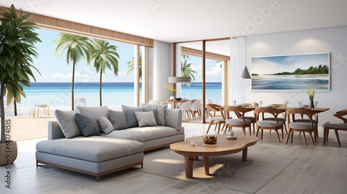 Perspective of modern luxury living room with sofa