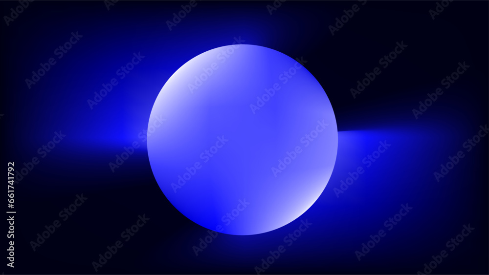 Glowing silver orb with diffused blue light copy space abstract presentation background